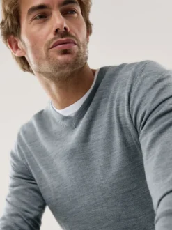 V-Pullover Merino Extrafein