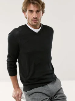 V-Pullover Merino Extrafein