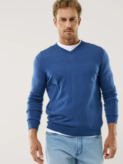 V-Pullover Merino Extrafein
