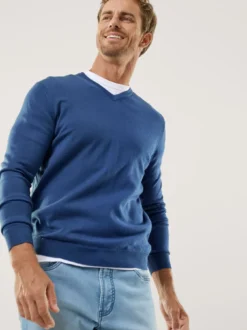 V-Pullover Merino Extrafein