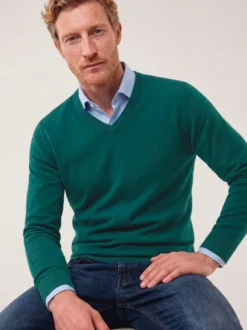 V-Pullover Merino Extrafein