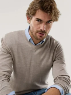 V-Pullover Merino Extrafein