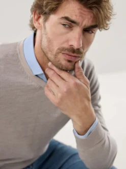 V-Pullover Merino Extrafein