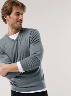 V-Pullover Merino Extrafein