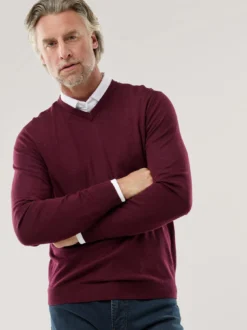 V-Pullover Merino Extrafein
