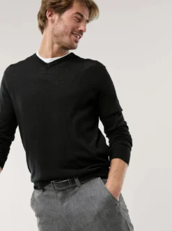 V-Pullover Merino Extrafein