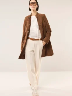 Ziegenvelours Ledermantel